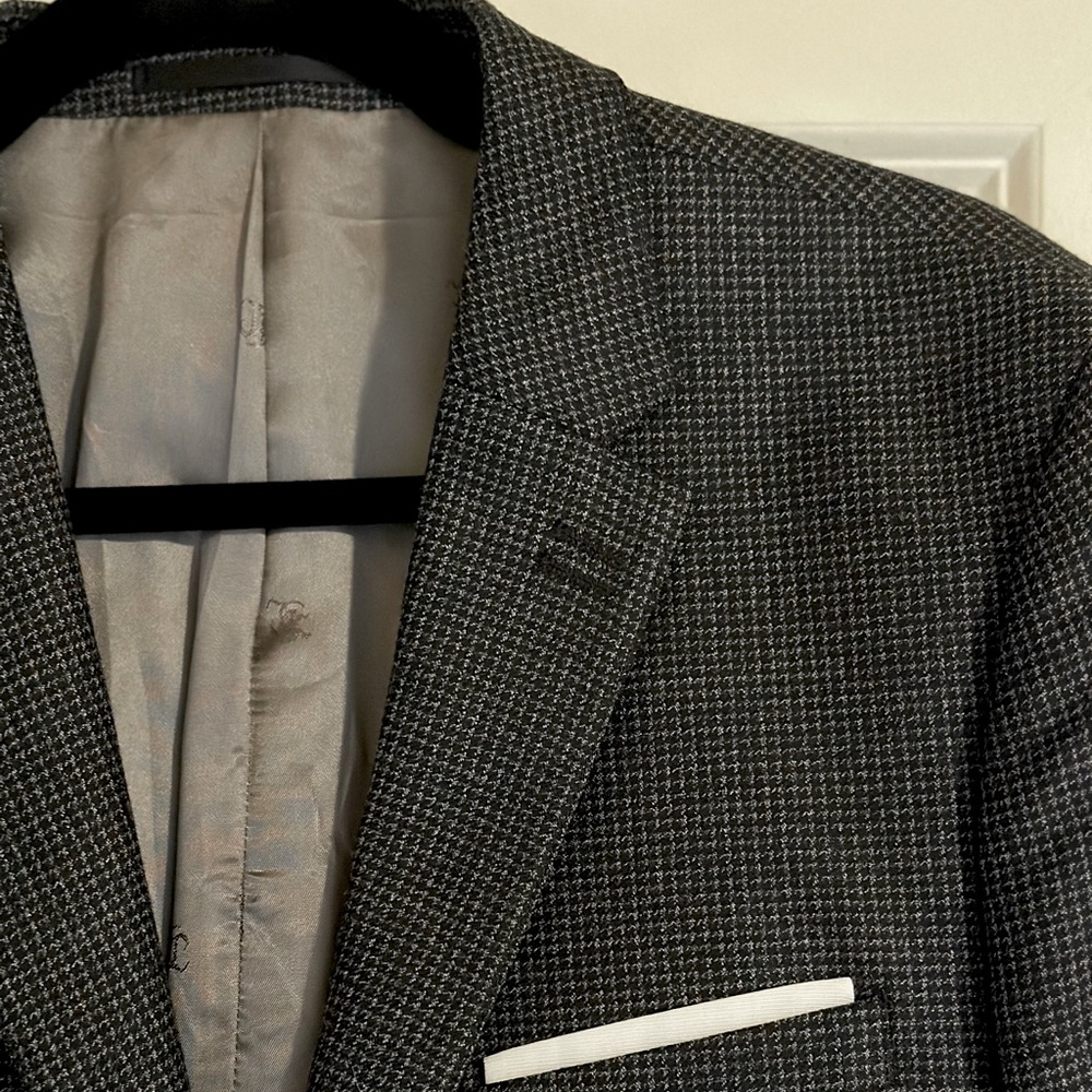 Kooples Men’s Houndstooth Wool Suit - Size 48 - Jacket & Pants